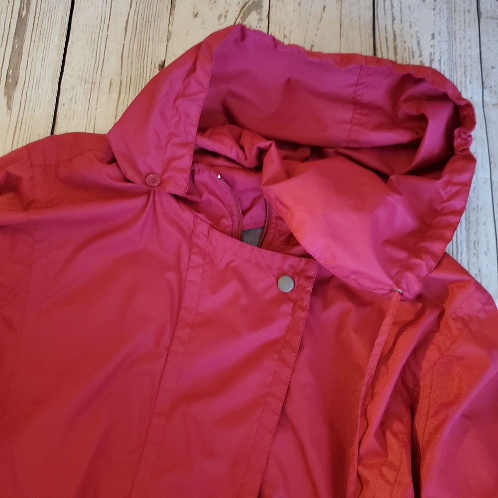 Raspberry colored windbreaker with fleece lining size 2X - Picture 2 of 11